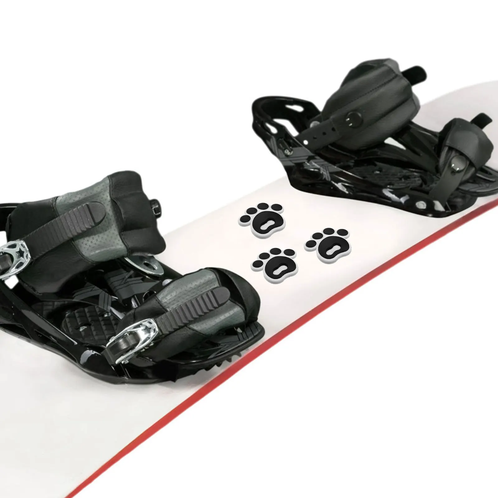 

4 шт. противоскользящие подушки для сноуборда, 3D конструкция с приподнятой поверхностью, прочный силиконовый материал, ручка, тяговый лыжный аксессуар