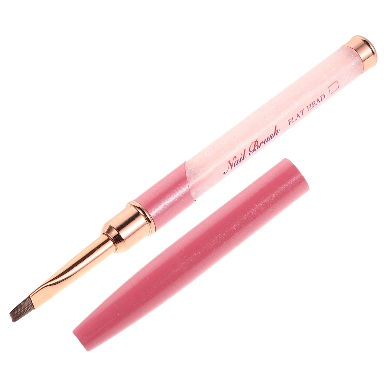 

Nail Art Brush Set with Protective Cap Flat Gel Brushes for Nail Design Versatile Manicure Tools for Salon and Home Use