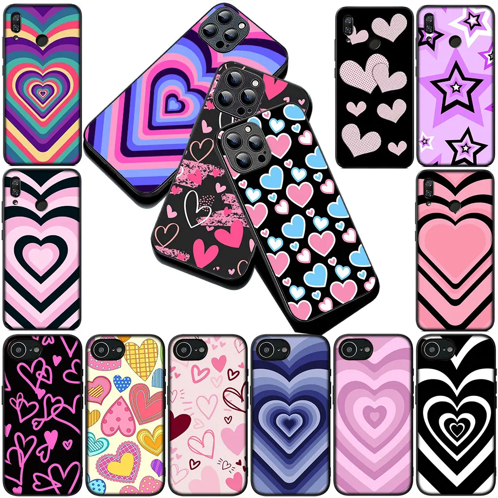 Phone Cover Star Dark Red Heart Love Case for OPPO A18 A16 A80 A40 A17 A15 A38 A78 A79 A54 A57 A58 A60 4G 5G Protective Casing