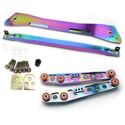 Car Racing Neo Chrome Rear Subframe Brace + Tie Bar + Lower Control Arm For Acura Integra GS-R Hatchback 3D 1.8L 1994-2001