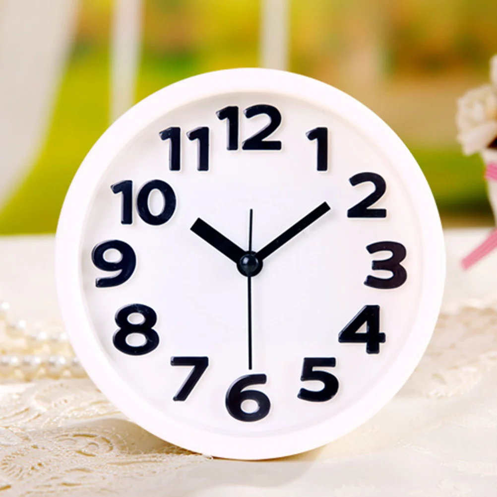 

Mini Plastic Digital Clock Desktop Bedside Silent Use Office Table Clock Clear Number Display Portable