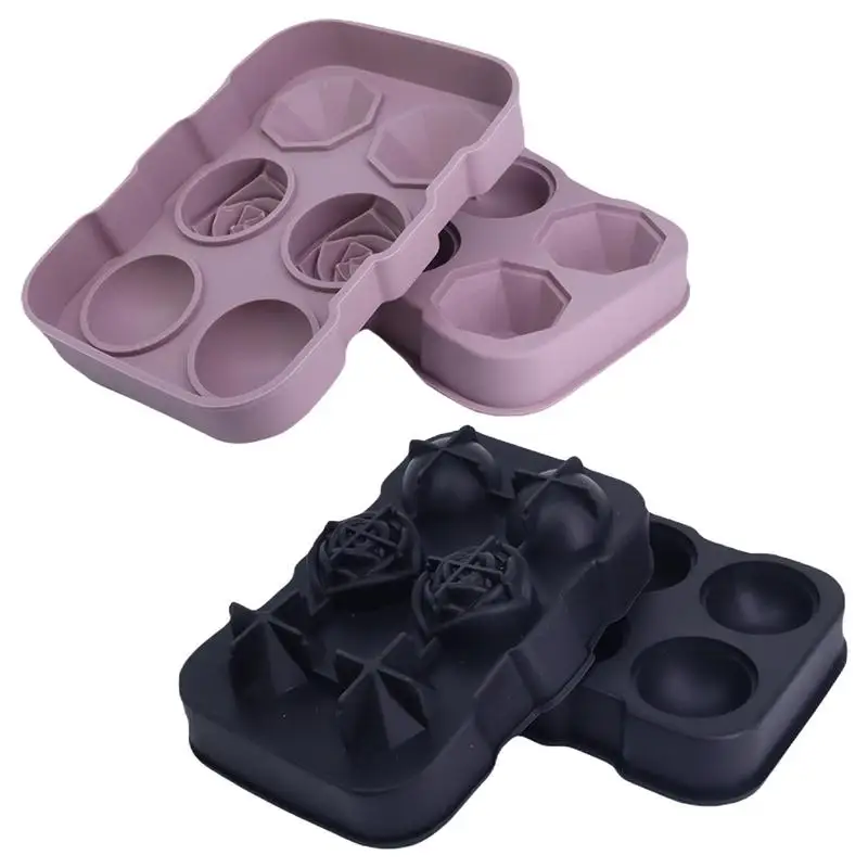 

Silicone ice tray 6 grid soft ice tray ice maker ice tray mold with lid ice ball ice maker easy release ice tray ice maker