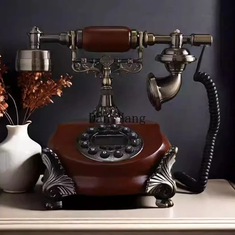 YJ telephone vintage retro home office fixed-line phone landline living room study ornament decoration