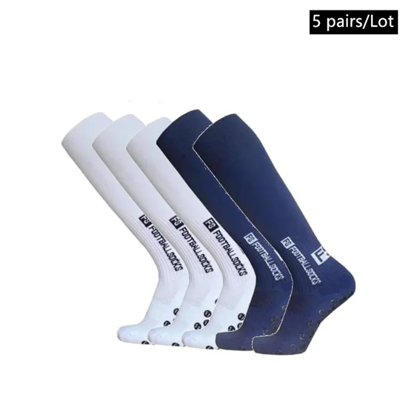 5 Pairs New Long Football Socks Silicone Suction Cup Grip Anti Slip Soccer Socks Sports Men Women Baseball Rugby Socks