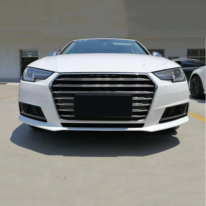 FOR AUDI A4 S4 B8.5 2013 13 2014 14 2015 15 2016 16 BLACK SILVER TRIM Front grille