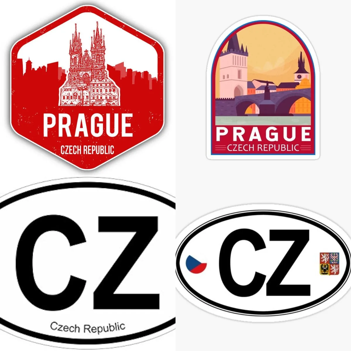 Tsjechische Republiek Cz Ovale Vinyl Sticker Auto Truck Bestelwagen Bumper Raam Laptop Cup Muur Kras Cover Motorfietsen