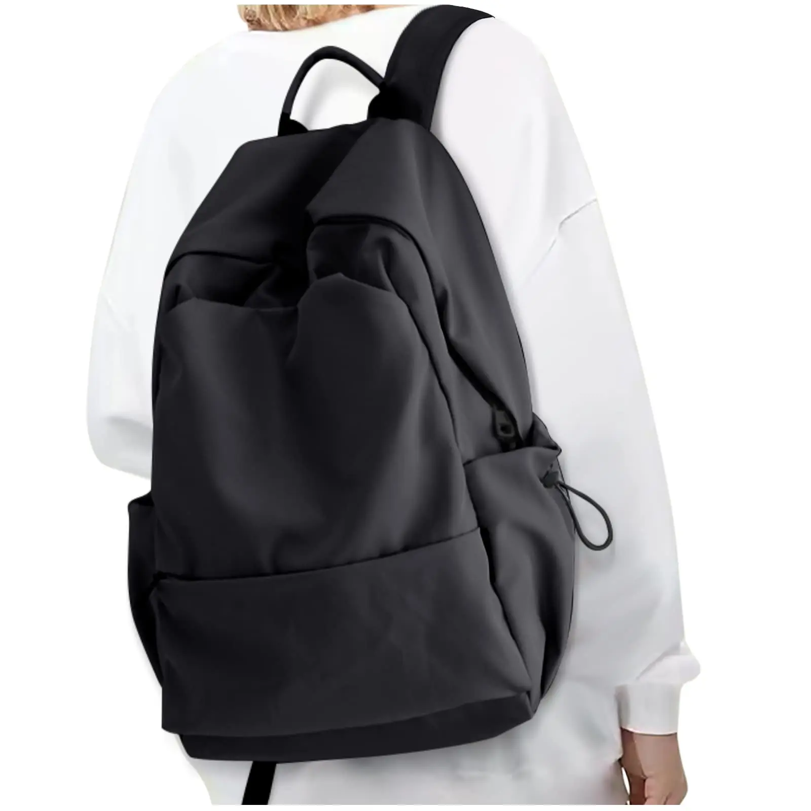 Mochila escolar impermeável para homens e mulheres, mochila preta, mochilas escolares para meninos e meninas, mochilas de viagem leves, faculdade