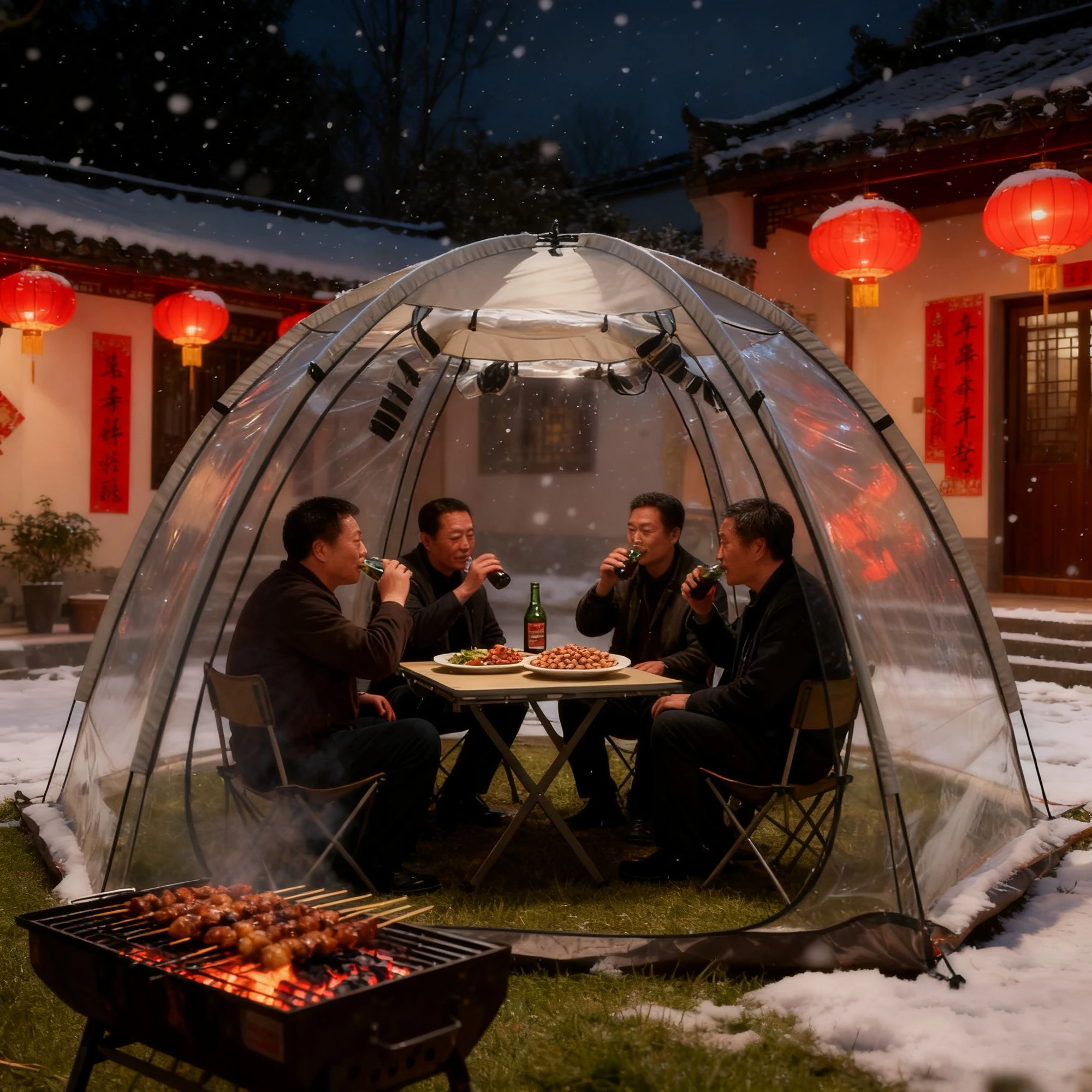 خيمة رياضية، بولي كلوريد الفينيل السميك، خيمة شفافة مقاومة للخدش، جراب مقاوم للطقس لكرة القدم، لعبة كرة القدم، مناسبة خارجية، 4 أشخاص