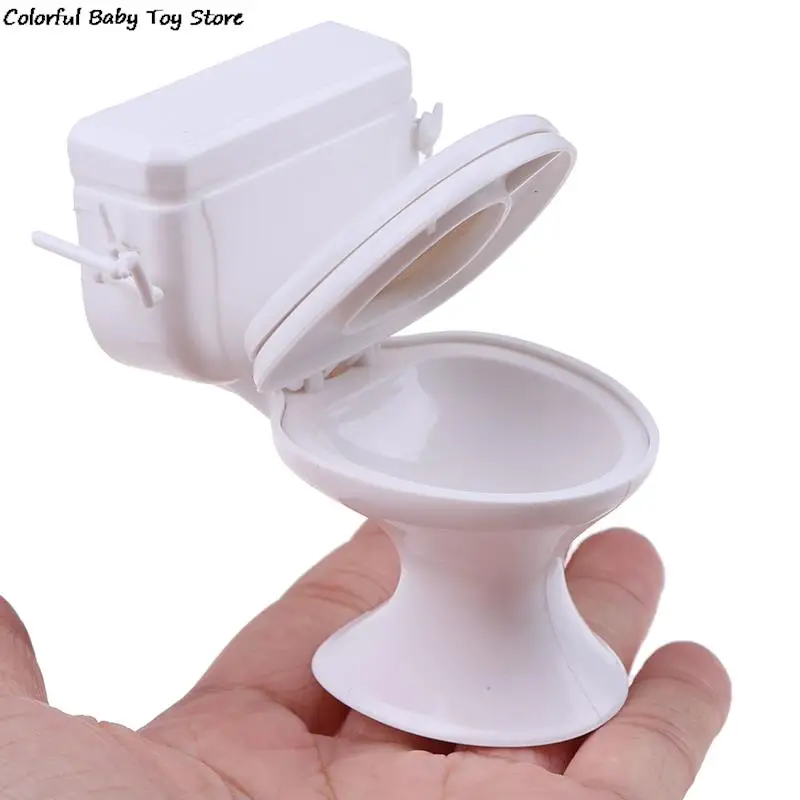 1pc Dollhouse Furniture Vintage Bathroom Toilet Miniature Toys Dolls Accessories Baby Pretend Toys For Dolls