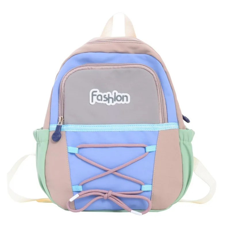 Cute Kids School Backpack For Girls Lightweight Nylon Toddler Kindergarten Bag With Front Drawstring Children Bookbag Women