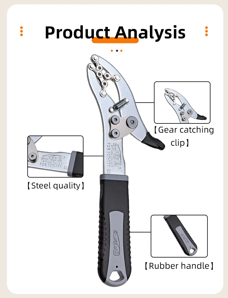 SUPER B MTB Road Bicycle Cassette Freewheel Wrench Bike Repair Tool Flywheel Installation Tools Remover Chain Whip Pliers