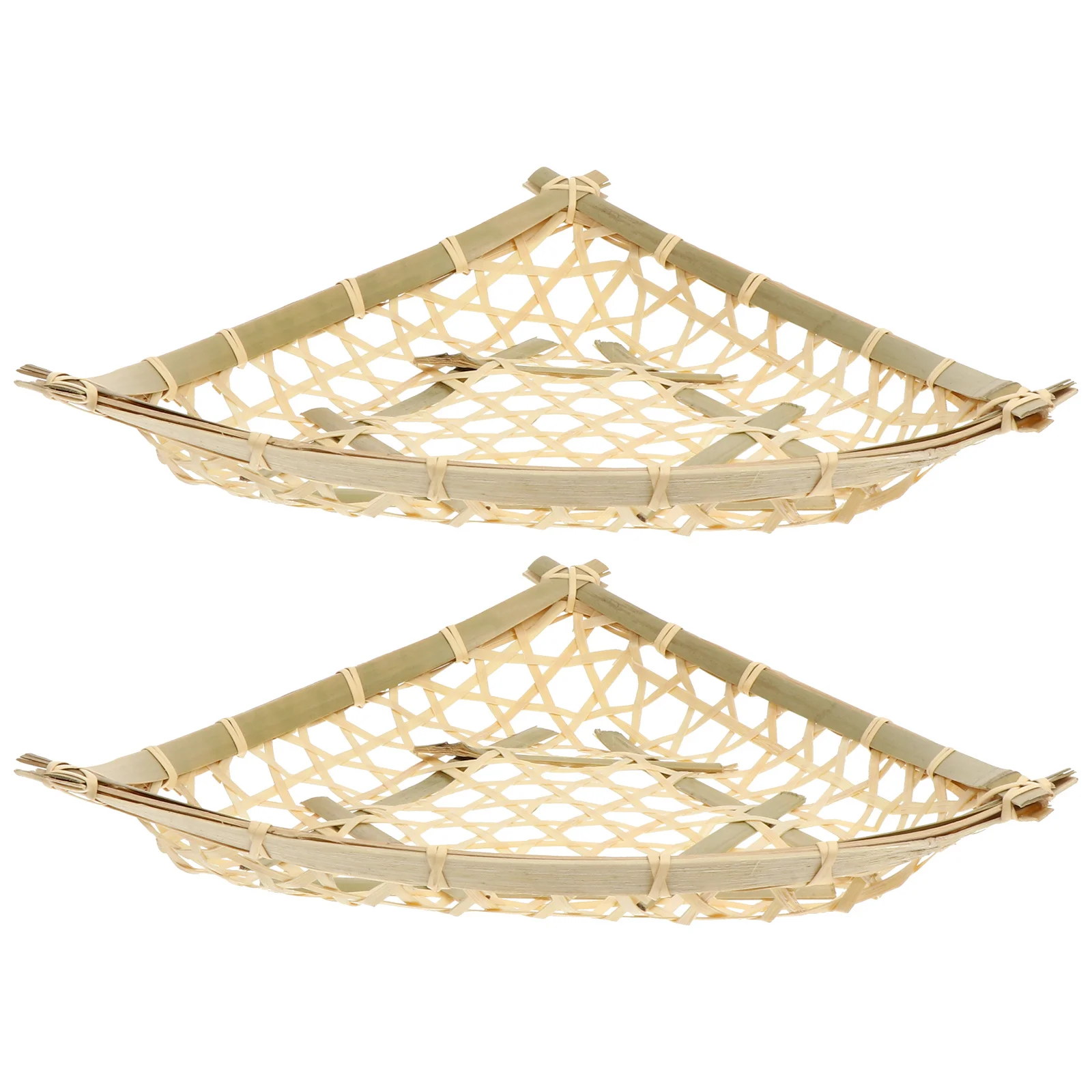 

1Set Bamboo Woven Basket Decorative Household Storage Snack Fruit Bread Storage Container Bamboo-Woven Baskets