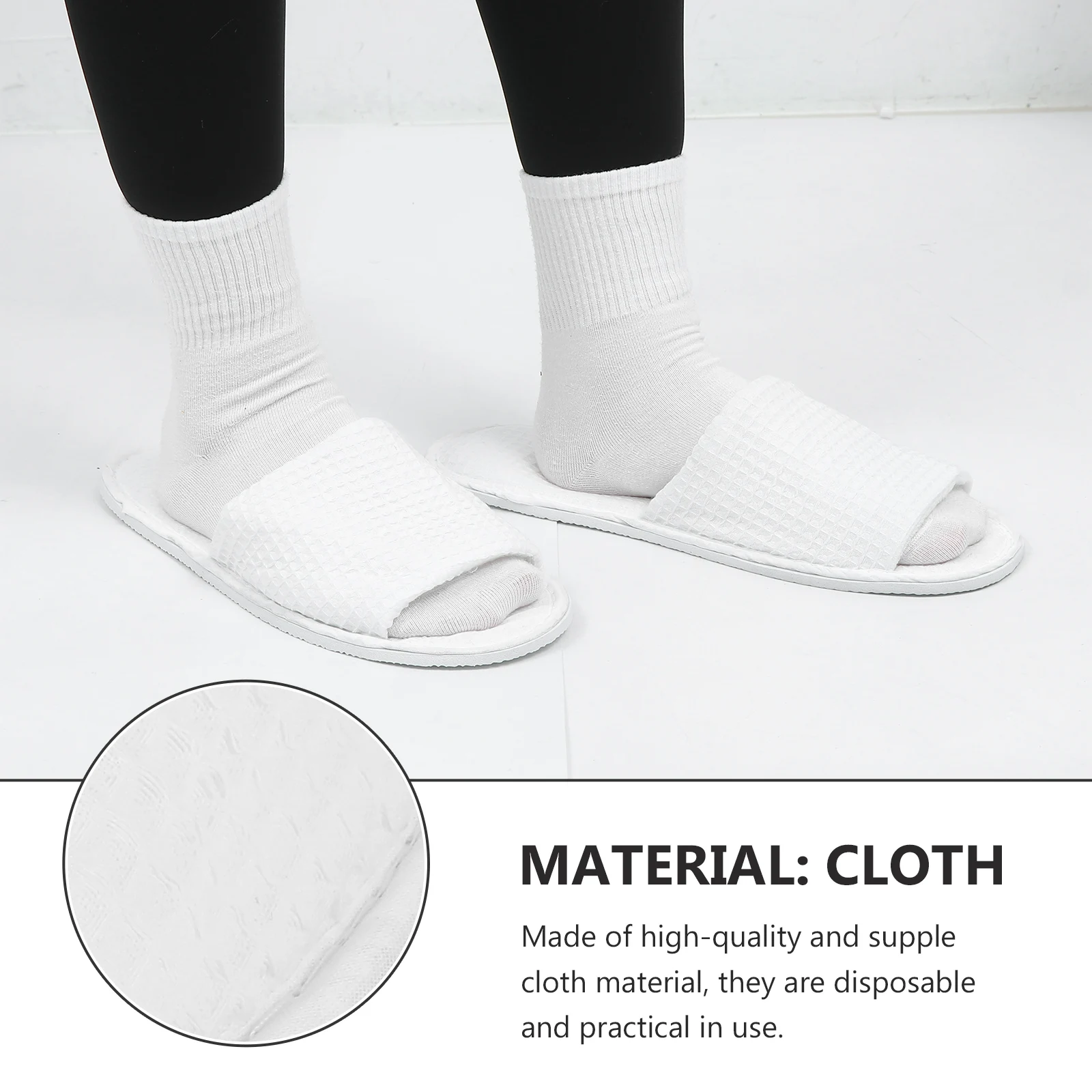 

10pcs Disposable Non-Slip Cloth Slippers Hotel Guest Home Indoor Footwear Lightweight Practical For Spa Travel Use