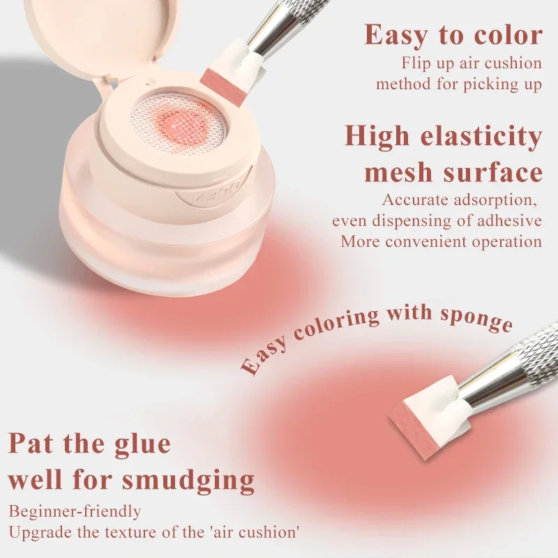 1 Dose Cushion Patting Gel Nagellack Ombre Schwarz Weiß Pat Pat Gel Nagellack Zeichenliner French Nail Cushion Gradient Gel – Detail 4