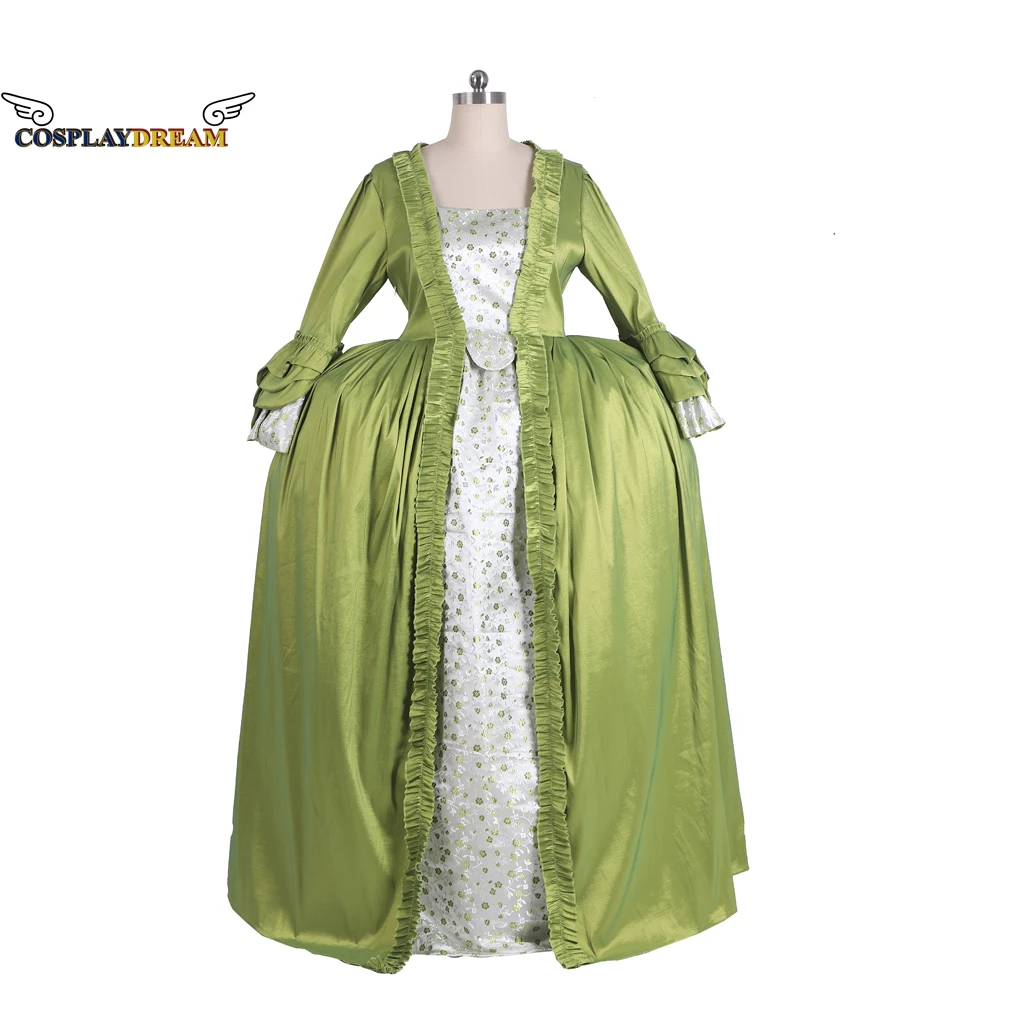 England Court Party Carnival Dress Victorian Green Dress Marie Antoinette Rococo Noble Women Evening Party Dress Custom Made