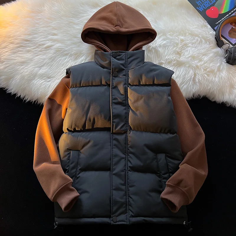 

Mens Winter Thermal Padded Vest Lightweight Stand Collar Sleeveless Jacket Outdoor Sport Waistcoat Warm Thickened Cotton