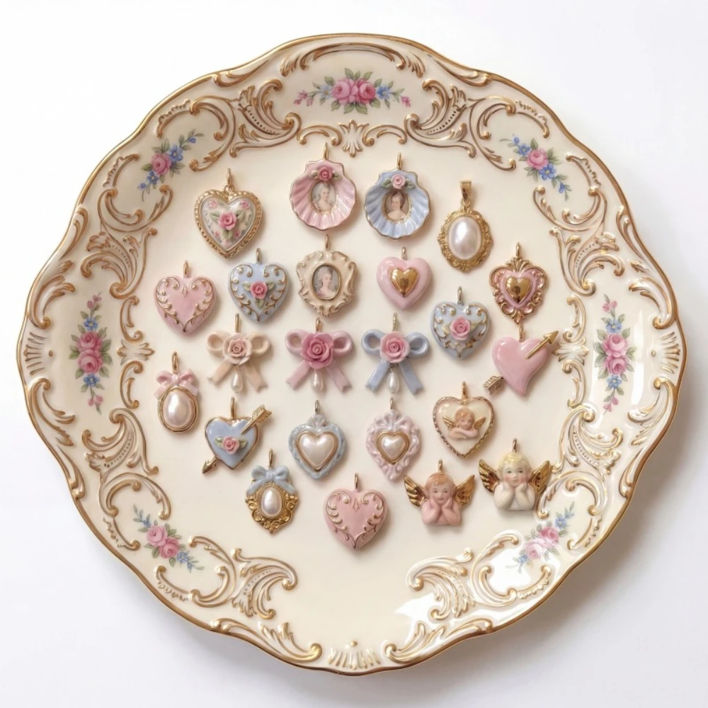 Süße und Liebliche Tägliche Liebe Rosa Muschel-Schleife Engel DIY Anhänger Charms Schmuckherstellung – Detail 4