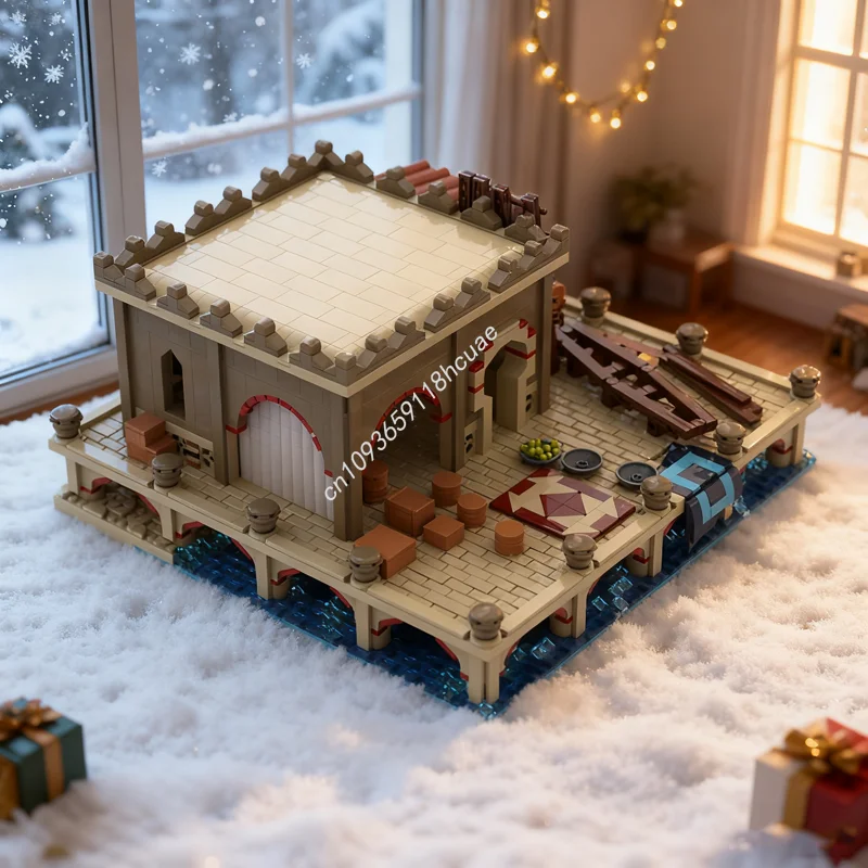 

3514 шт. MOC Age Empires Dock Ближневосточная игровая модель здания Рождественский подарок блоки игрушка собрать DIY творческая идея кирпич