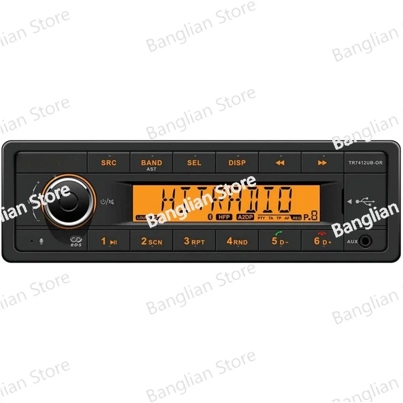 European Style 12v Radio Orange Display Bluetooth Bundle with AC111