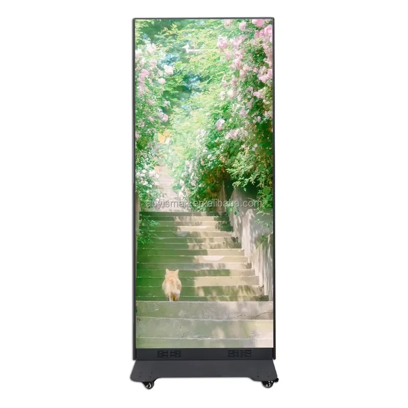 for P2.5 Indoor Totem LED Display Screen Ultra Clear Resolution Stable Output Cabinet with Wheels Portable Poster LED Screen