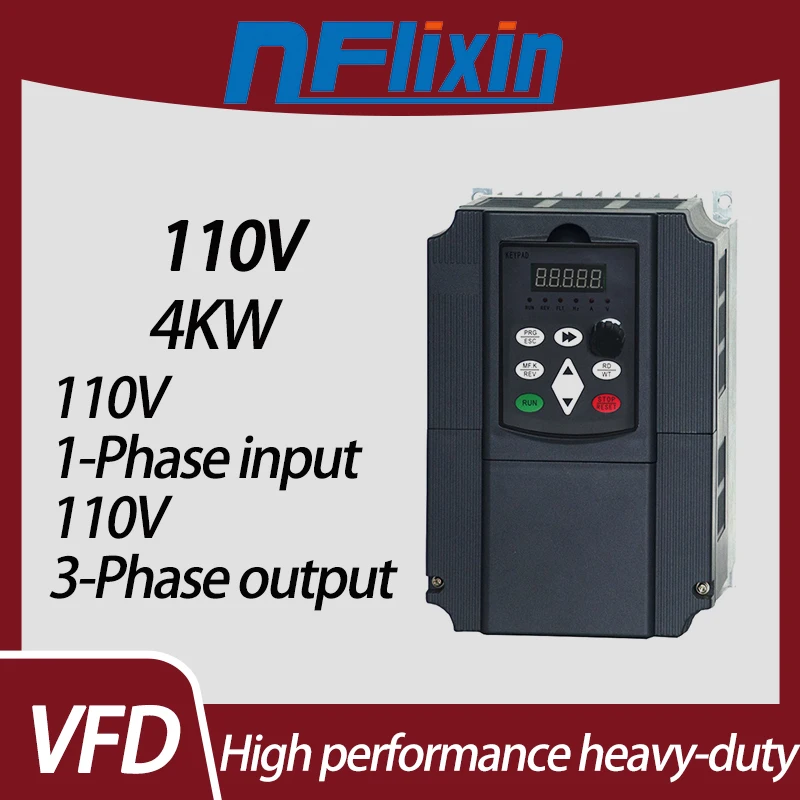 

0.4KW-7.5KW Variable Frequency Drive 110V Inverter Converter 1HP Input 3HP Output CNC Spindle Motor Speed Controller