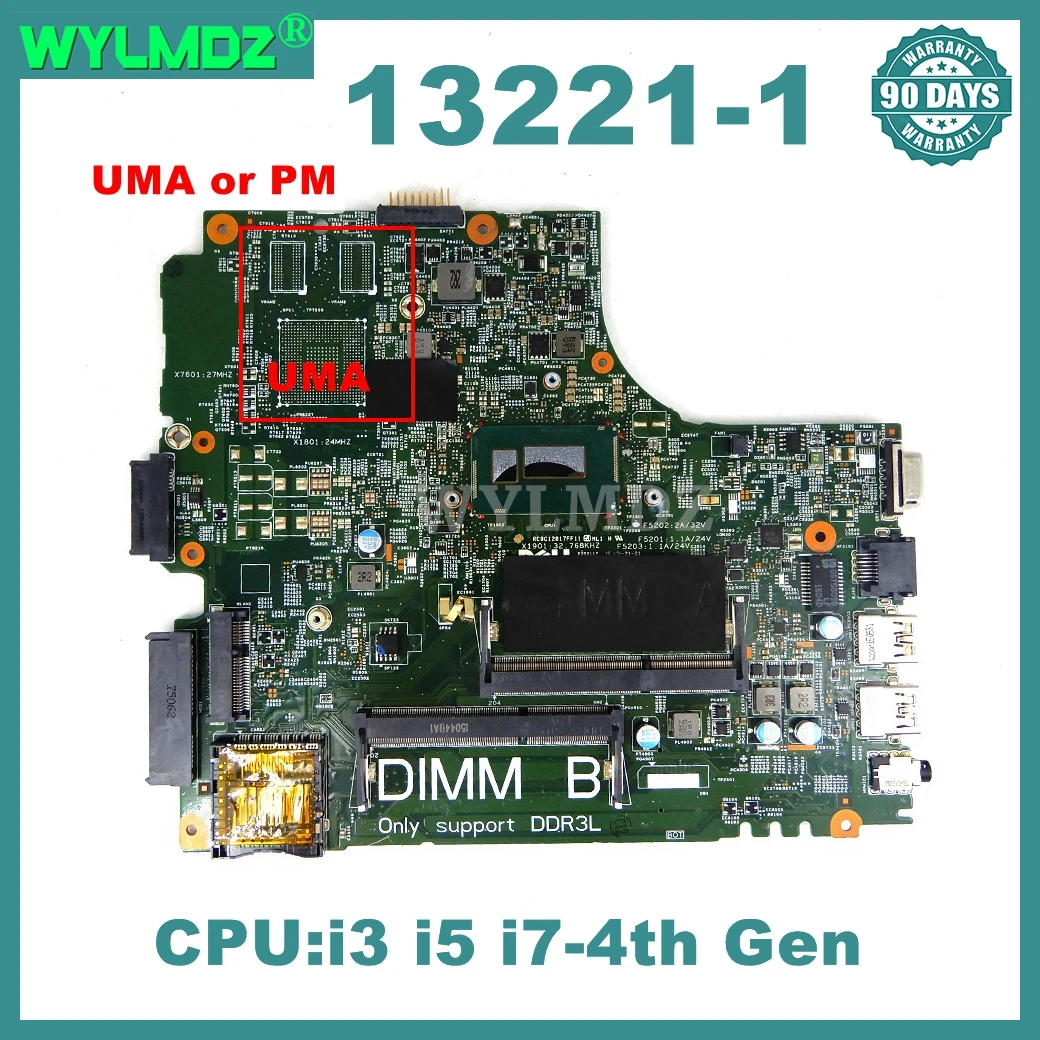 13221-1 Płyta główna do laptopa Dell Latitude 3440 z procesorem i3/i5/i7-4th Gen UMA/PM 100% przetestowana, działa OK