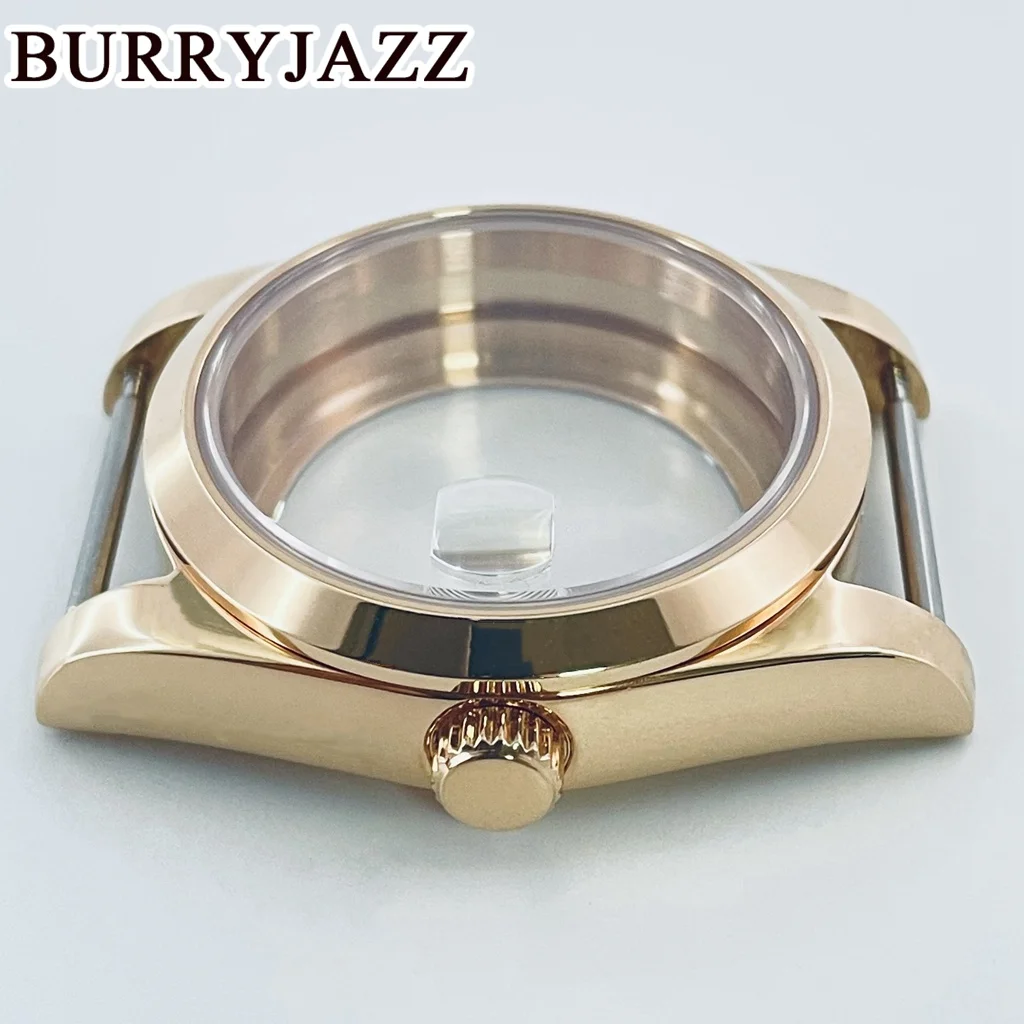 BURRYJAZZ Case 36mm 40mm NH34 NH35 NH36 PT5000 ETA2824 Watch Case Gold Waterproof With Sapphire Crysta