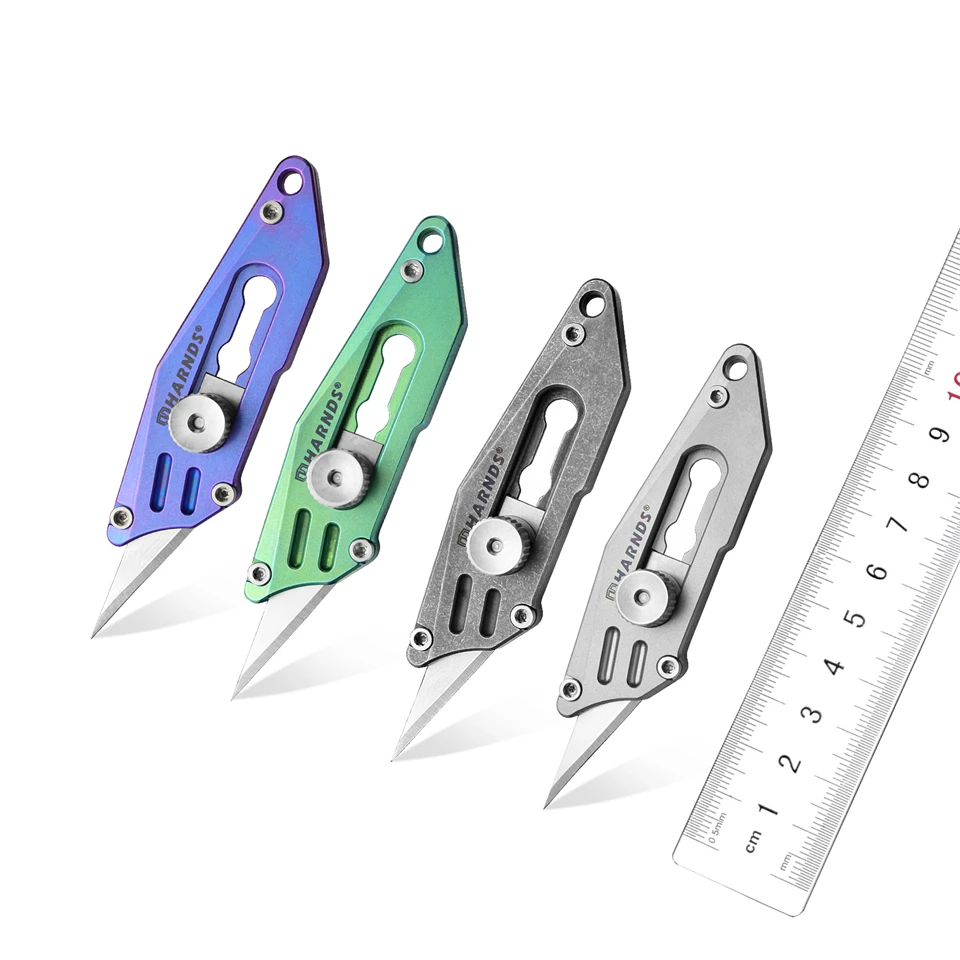 Imagem -02 - Harnds-retrátil Exato Utility Knife Titanium Alloy Handle Sk5 Steel Bladescraft Hobby Knife para Cartonart Pcs