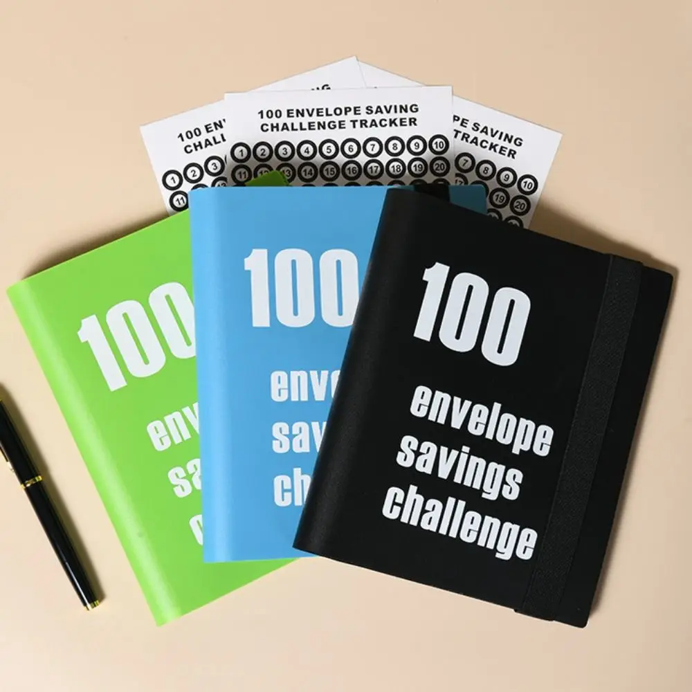 

PP Money Saving Binder 100 Days Colorful Savings Challenges Book Waterproof Tear Resistant Budget Binder for Budgeting Planner