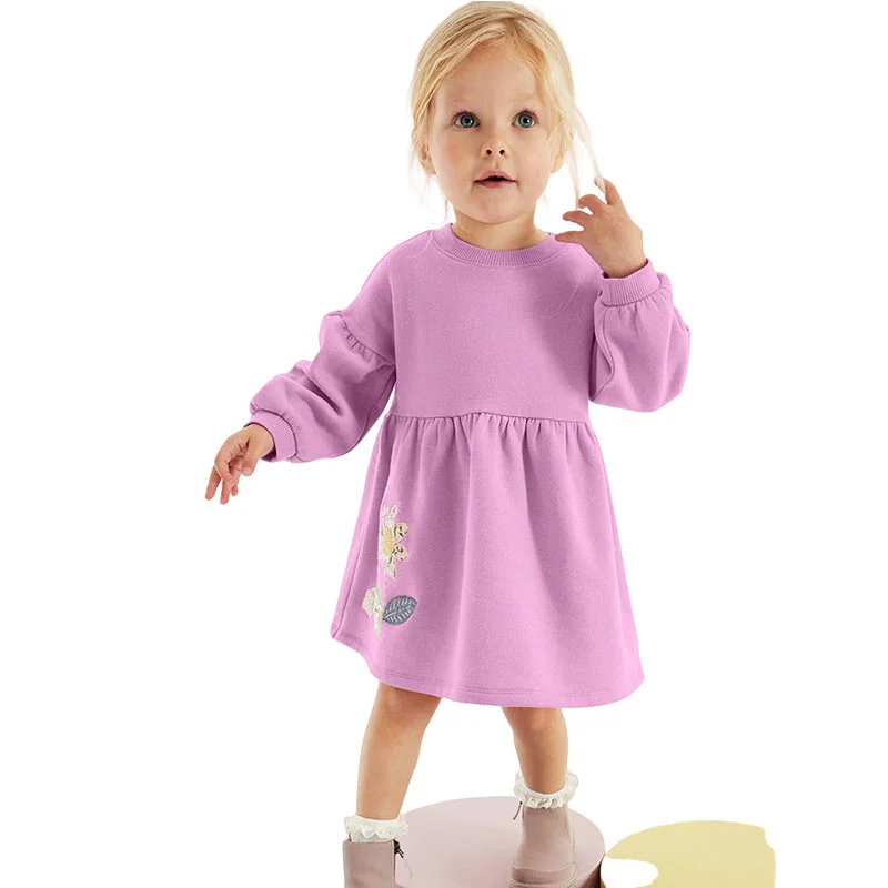 Springen Meter 2-7T Zakken Prinses Meisjes Jurken Voor Herfst Winter Kinderkleding Dieren Borduren Kinderfeestjurken