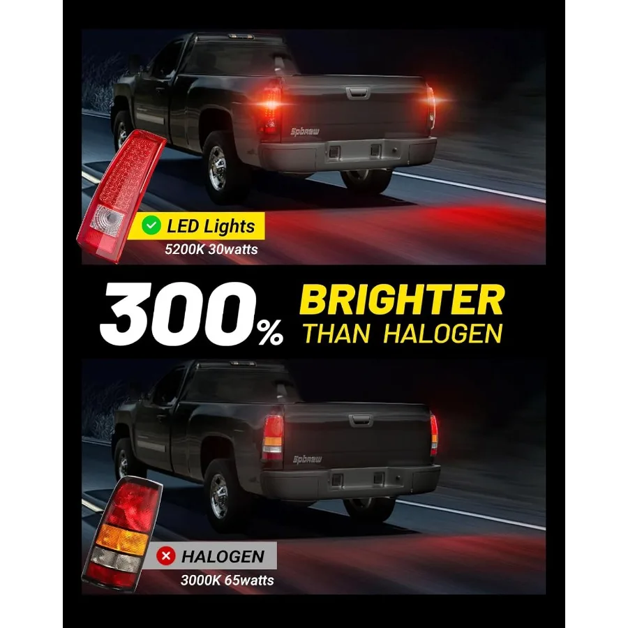 LED-achterlichten voor Chevrolet Silverado 19992002 en GMC Sierra Classic 1999-2007, gerookt lensontwerp met rode verlichting