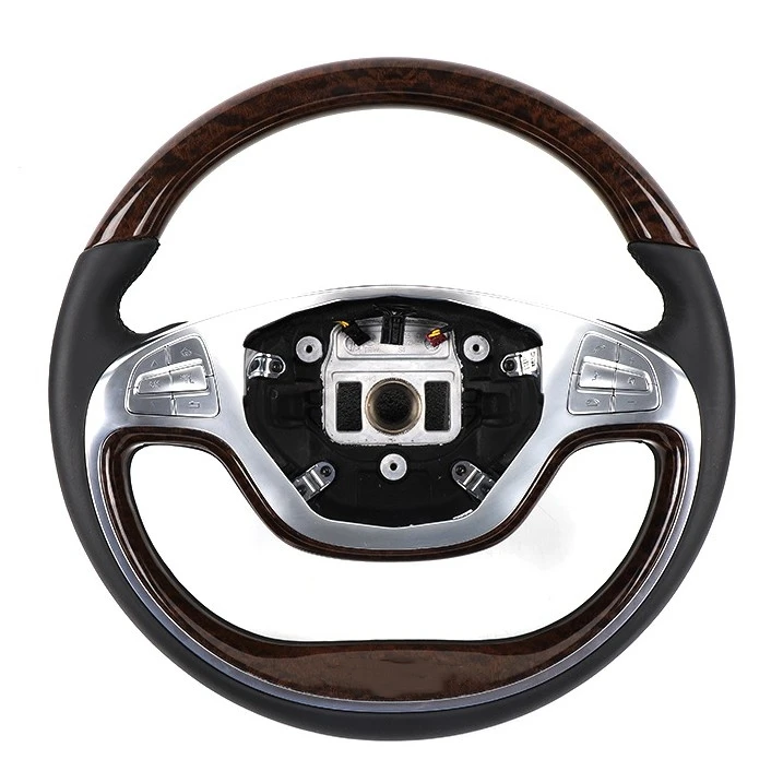 Steering Wheel with Carbon Fiber & Leather Dragonfly Design 2 Spokes Compatible for Class C E W213 W203 W202