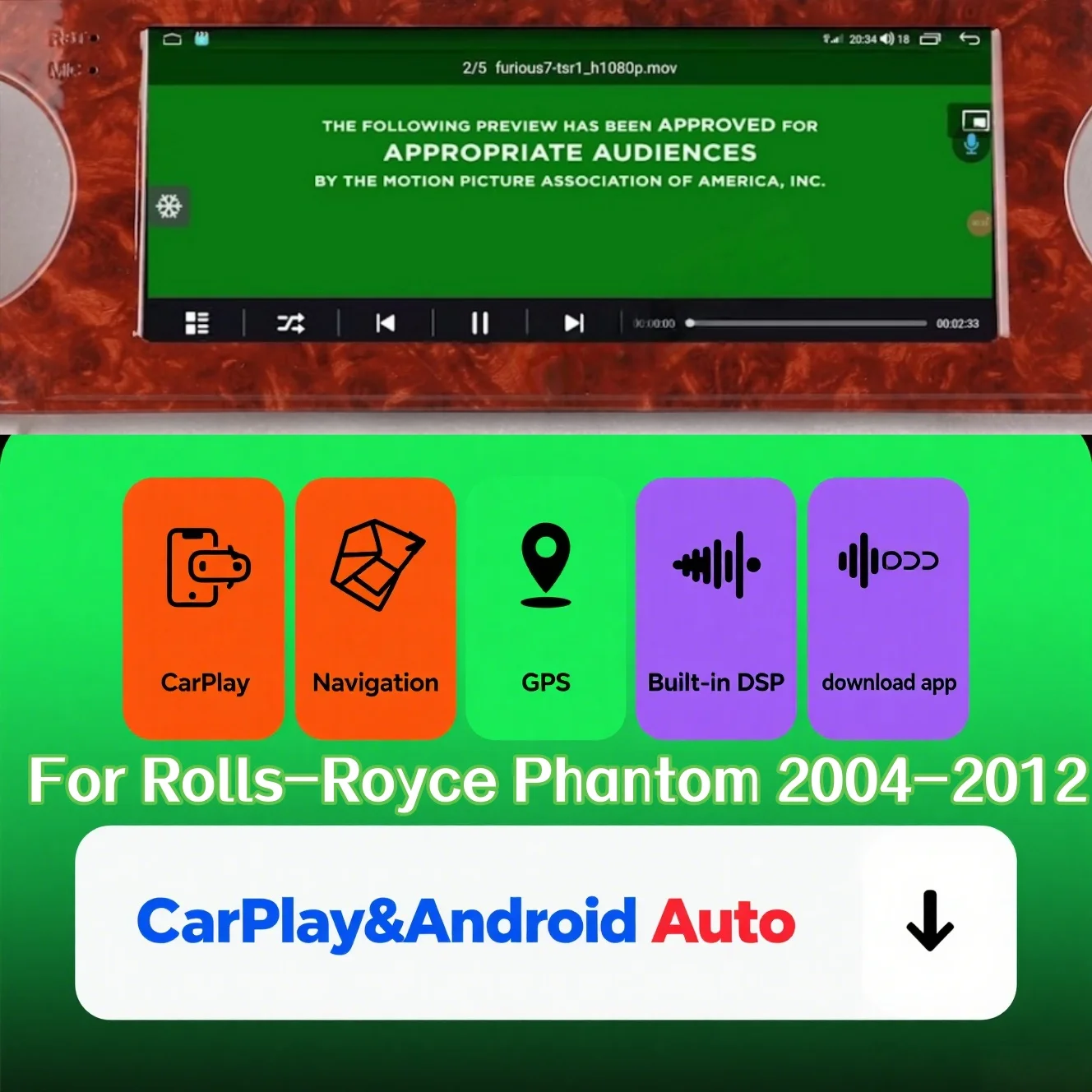 

GZ store Car Radio For Rolls Royce Phantom 2004 2006-2012 Android 13.0 Carplay Car Multimedia Player GPS Navigation Auto Stereo