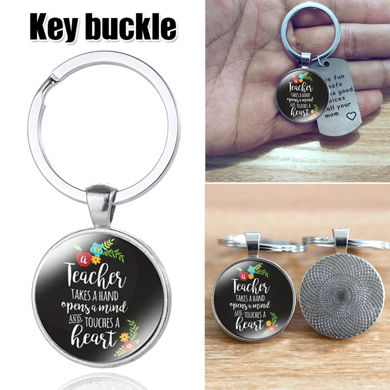 Teacher Appreciation Keychain No Fading No Deformation Keyring for Volunteer Mentor Employee Teacher