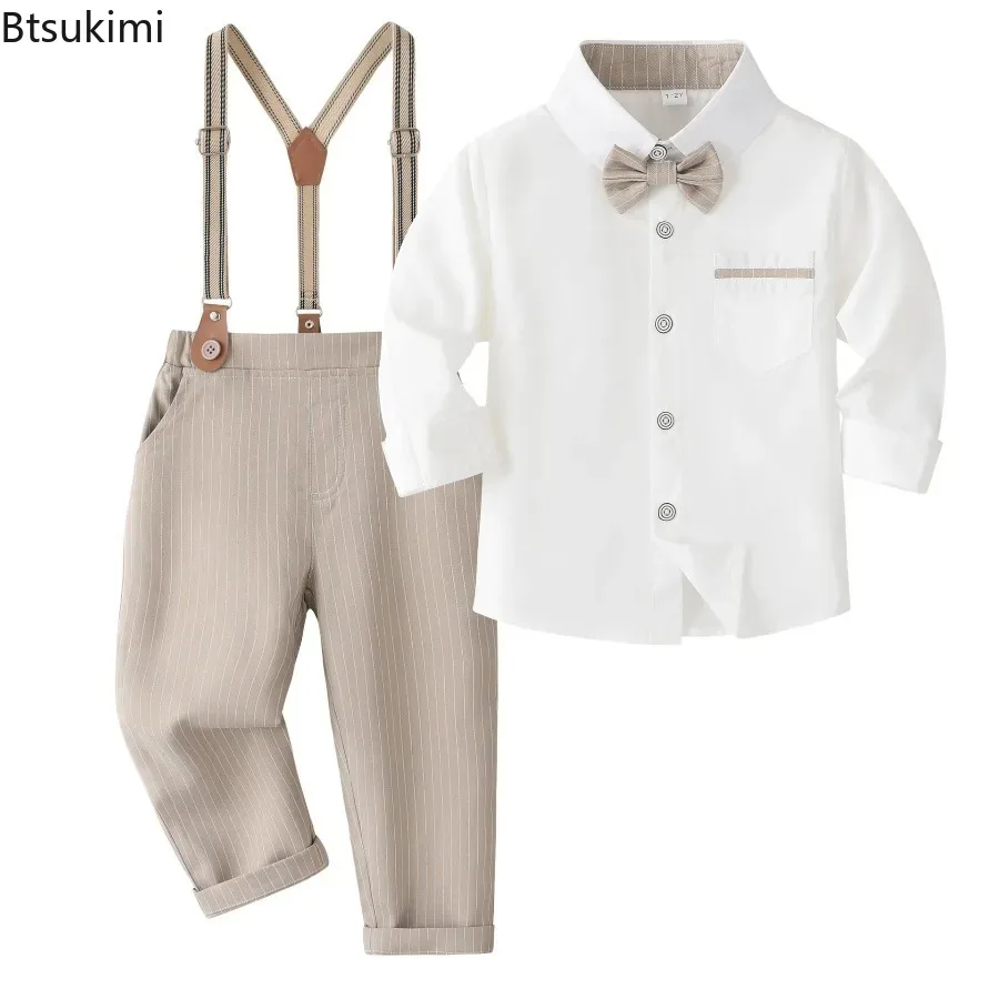 Anniversary Costume for Boys Spring Boutique Clothing 3-8 Years Kid Solid Set Toddler Baby Birthday Suit Cotton Party Clothing