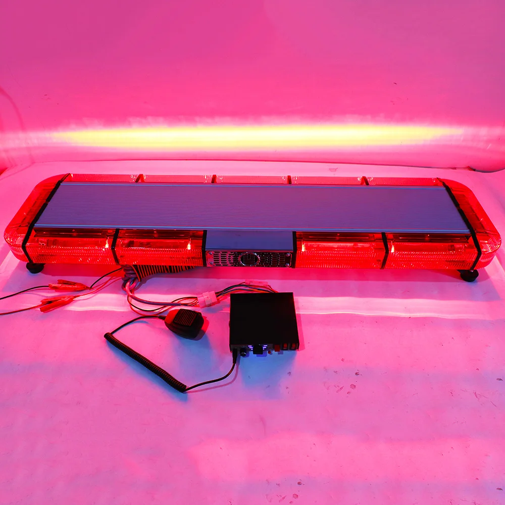 High Quality LED Reflection Lens Design Emergency Warning Light Red Strobe Lightbar for Vehicles Firetrucks Double Charger