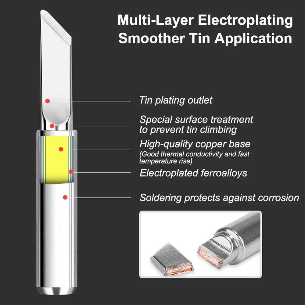 900M T Series Pure Copper Soldering Iron Tip Universal Lead-free Welding Sting For Hakko 936 FX-888D 852D+Soldering Iron Station