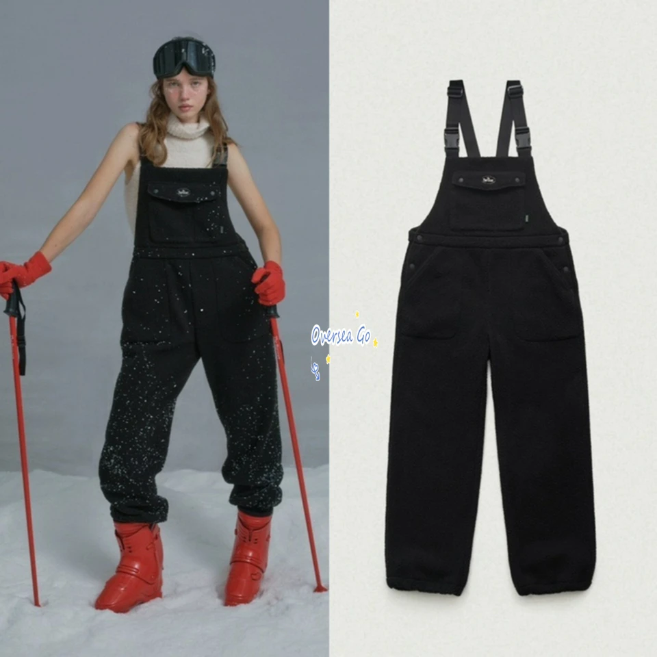 

Классические флисовые комбинезоны TheBarnNet для женщин: повседневные брюки-комбинезоны в стиле ретро, прямые длинные брюки из полиэстера со средней посадкой на талии