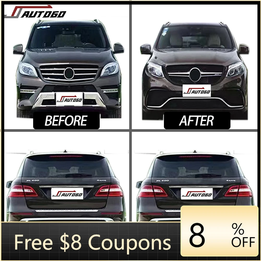 

ZAIQU Style Bodykit for Mercedes Benz ML166 W166 Upgrade to GLE63 GLE 63 Hood Head Lamps Rear Lamps Headlight Taillight