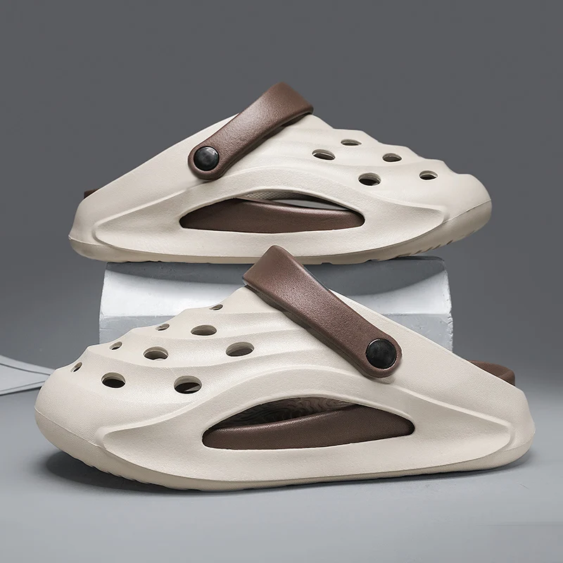

Men's EVA Sandals Summer Platform Elevation Sandals Outdoor Anti-slip Wear-resistant Slippers Lightweight Two Wear Beach Shoes