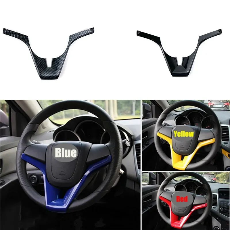 For Chevrolet Cruze Trax Tracker Sedan Hatchback 2009-2015 Car Steering Wheel Trim Cover Chrome Sticker Accessories