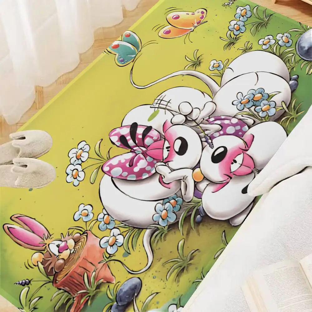 

Cartoon D-Diddl Classic Floor Mat Rectangle Anti-slip Home Soft Badmat Front Door Indoor Outdoor Mat Welcome Doormat