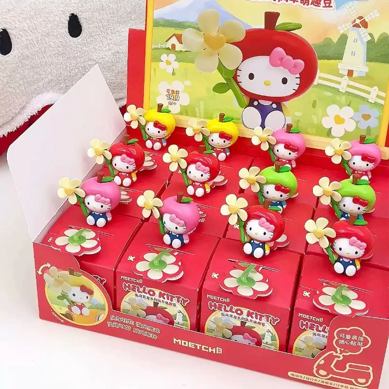 

Anime Figures Hello Kitty Blind Box Toys Joyful Flower Windmill Series Collection Decoration Ornaments Girls Boys Gifts