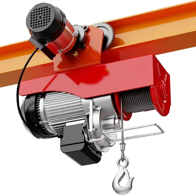 Household single motor micro electric crane new steel structure wireless remote control