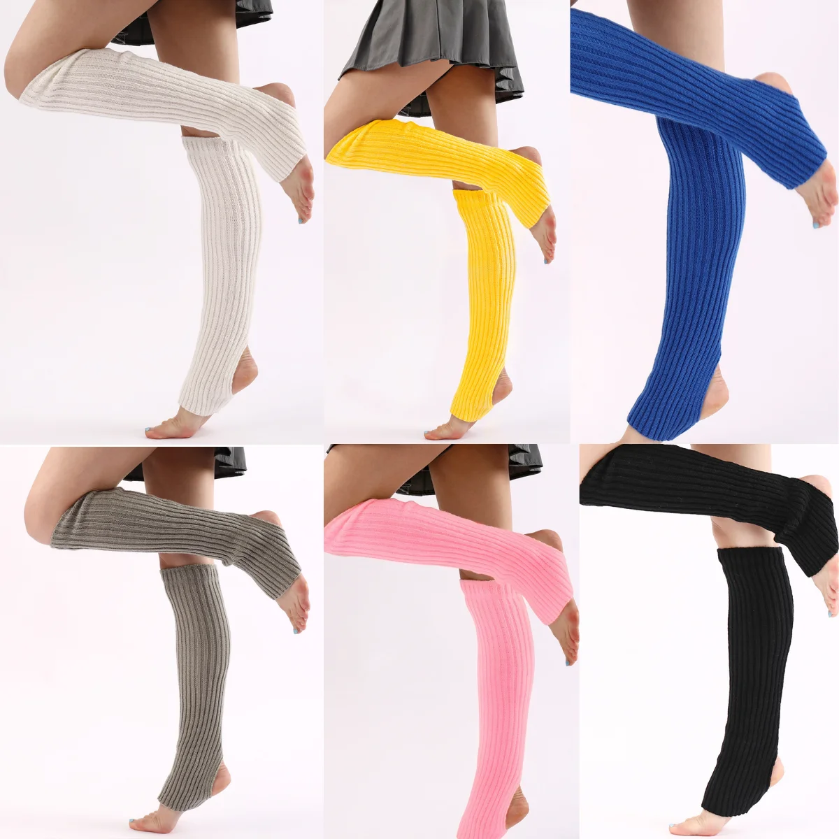 50cm Fashion Women's Yoga Socks Women's Sports Socks Toe-less Training Dance Warm Socks