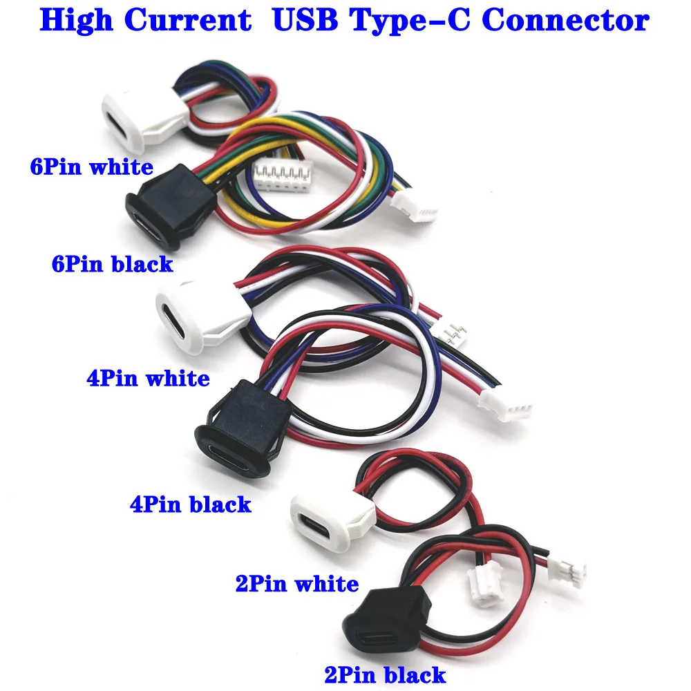 USB-C Type Waterproof USB Connector Direct compression base Female Socket Charging Interface 2P 4P 6P With data transmission