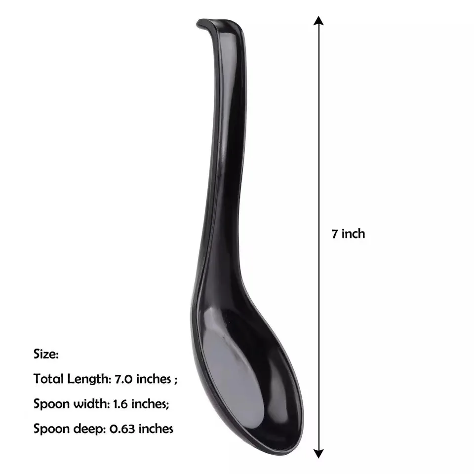 Portable Spoon Cutlery Convenient Soup Spoon for Camping Household Tableware Environmental Lightweight Flatware Black