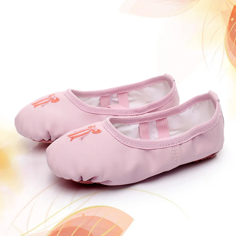 1Pair Cat Slippers for Kids Breathable Comfortable Elastic Cross Band Dance Shoes for Yoga Folk Modern Ballroom Jazz
