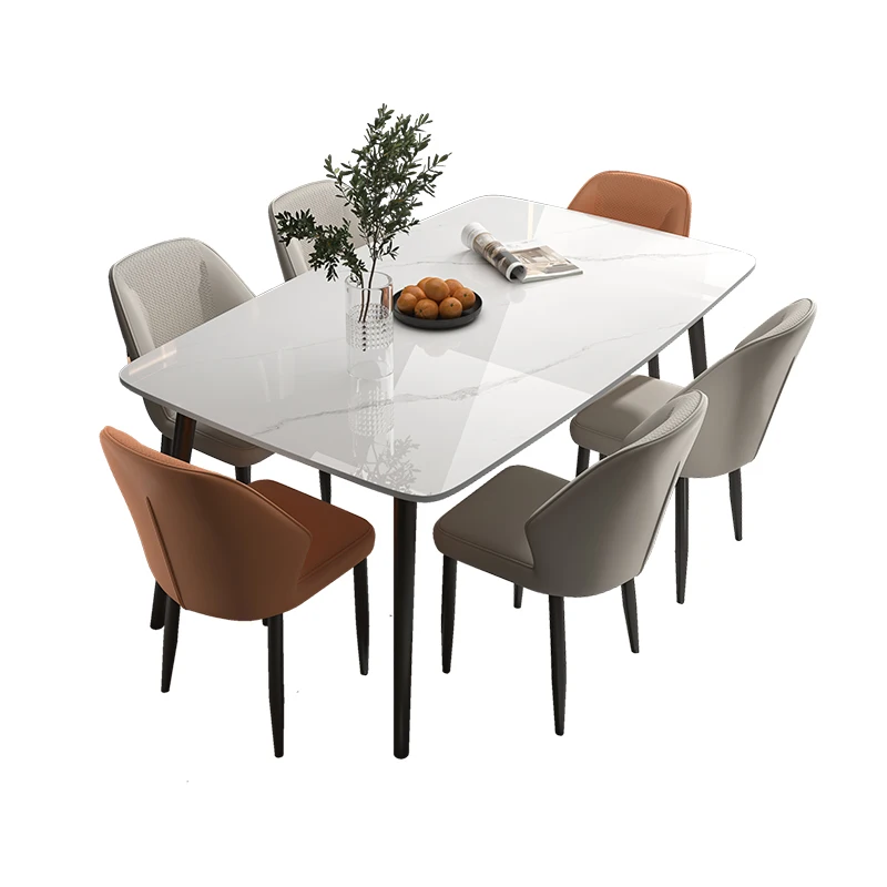 

Imported thickened rock plate dining table and chair combination Italian extremely simple rectangular household size