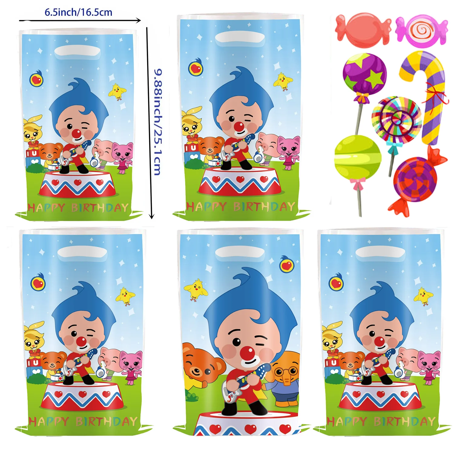 

New Circus Clowns Surprise Bags Theme Birthday Party Girls Favorite Candy Portable Gift Bags Disposable Plastic Gift Loot Bag